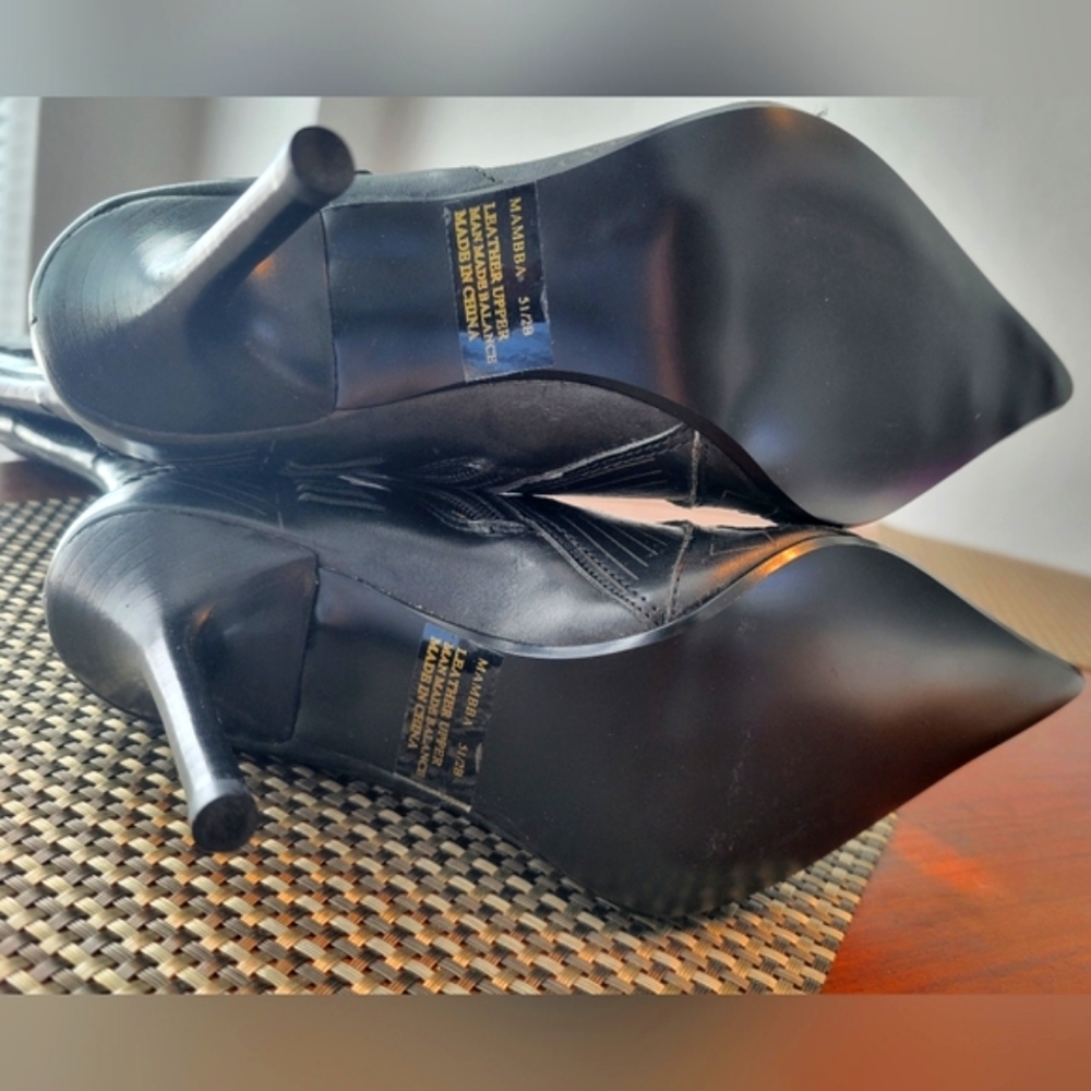 Steve Madden black leather boots 6s - Picture 6 of 7